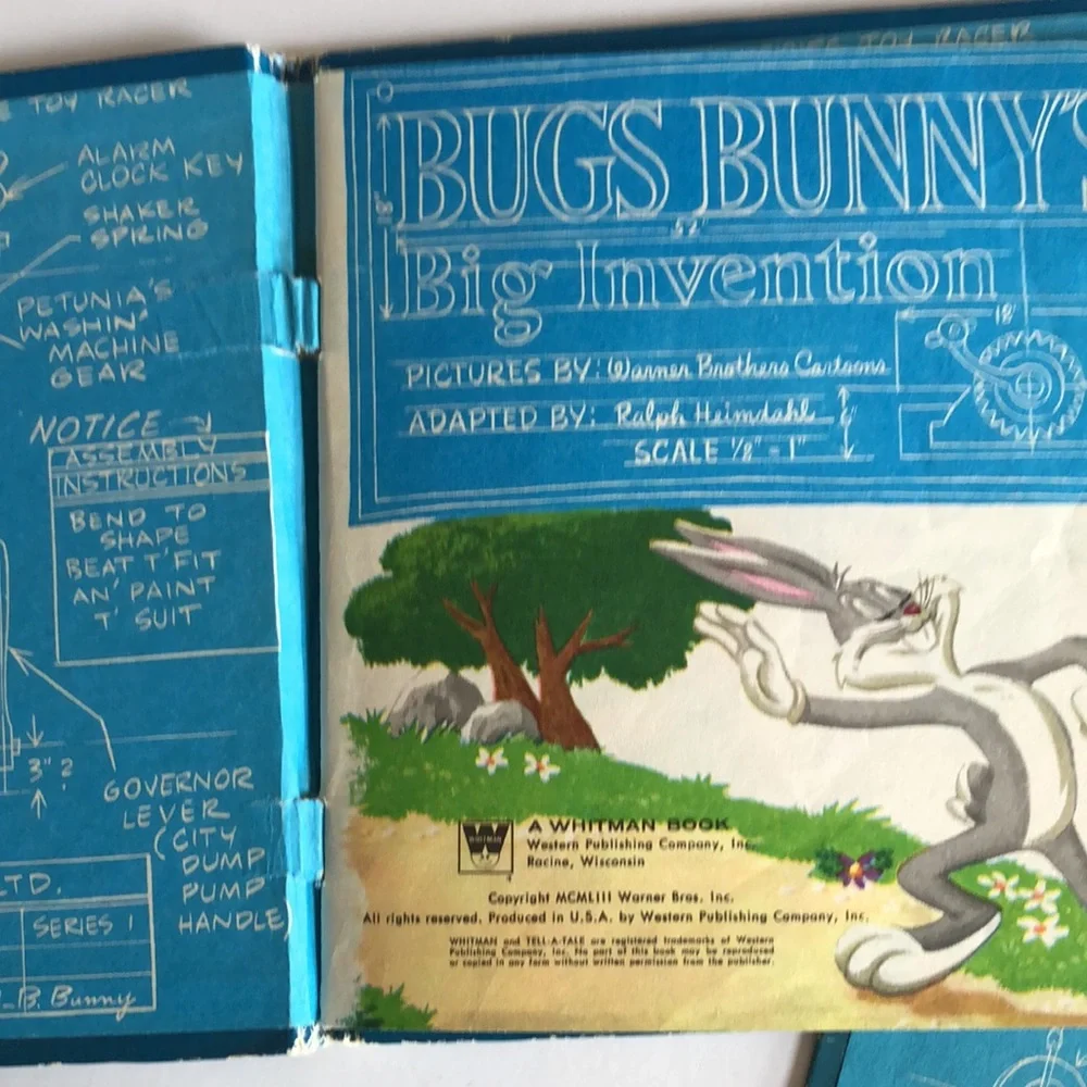 Tell a Tale Book 60s Bugs Bunny Hanna Barbera The Jetsons 1962 Golden book VTG